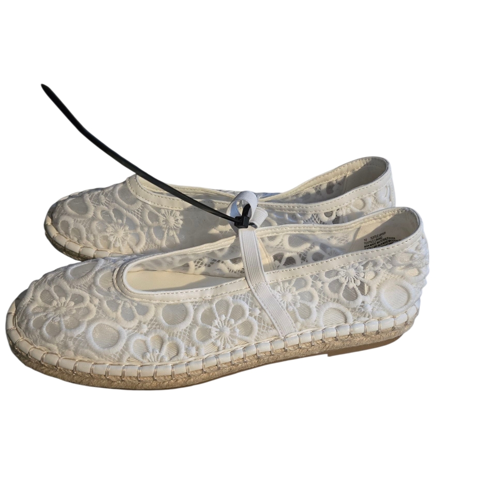 Target White Floral Lace Espadrilles
